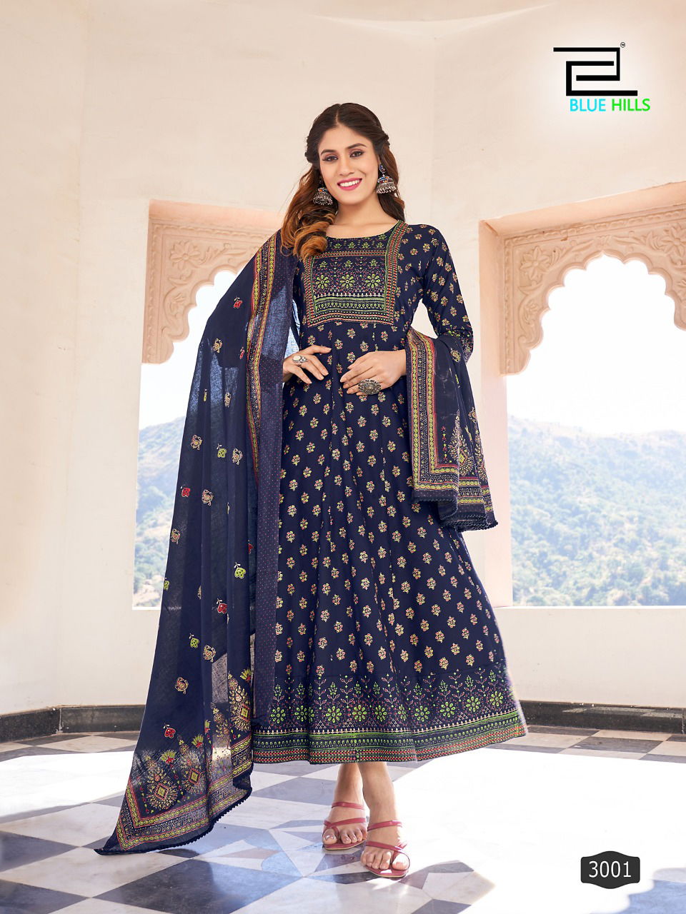 Blue Hills Senorita Vol 3 Heavy Festive Wear Wholesale Printed Kurtis With Dupatta Catalog